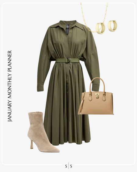 Monthly outfit planner: JANUARY: Winter looks | belted long sleeve dress, suede ankle boot, satchel

See the entire calendar on thesarahstories.com ✨ 



#LTKstyletip #LTKworkwear