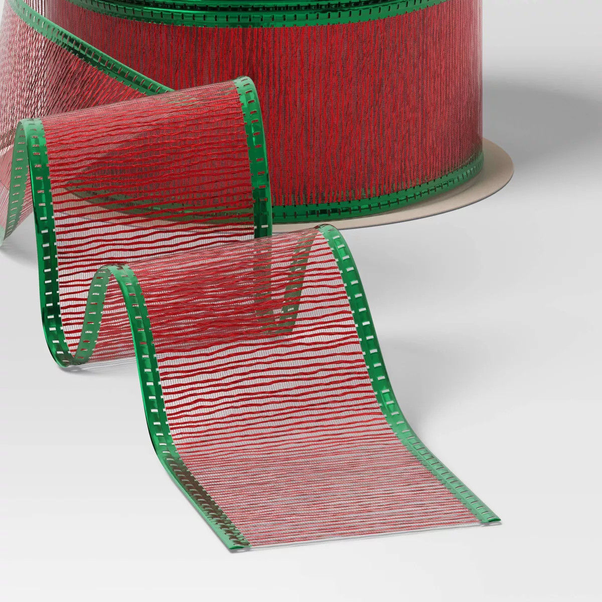 15' Christmas Nostalgic Noel Premium Ribbon Red with Green Trim - Wondershop™ | Target