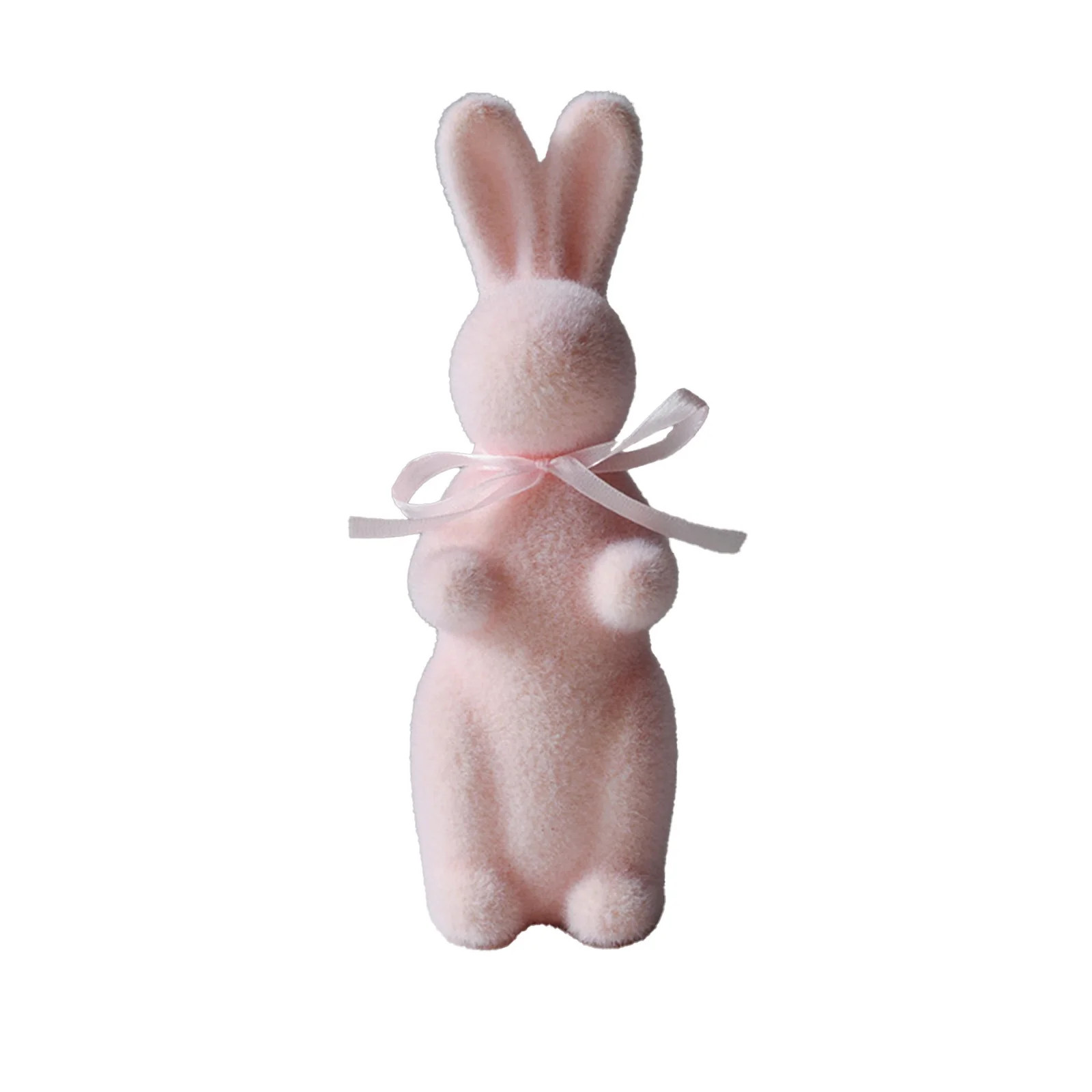 OAVQHLG3B Easter Flocked Bunnies, Flocking Rabbit Figurines with Bow Ties, Adorable Spring Tablet... | Walmart (US)