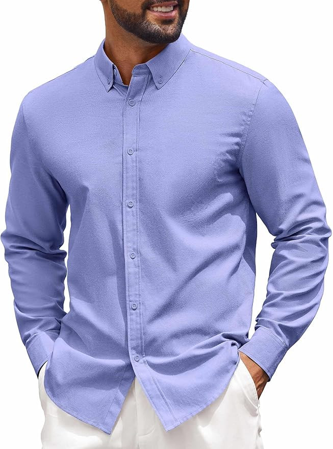 COOFANDY Men's Long Sleeve Regular Fit Button Down Oxford Shirt | Amazon (US)