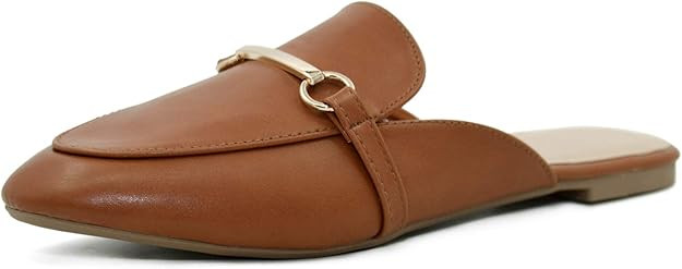 MUSSHOE Women's Buckle Mule Shoes Backless Slip-on Loafer | Amazon (US)
