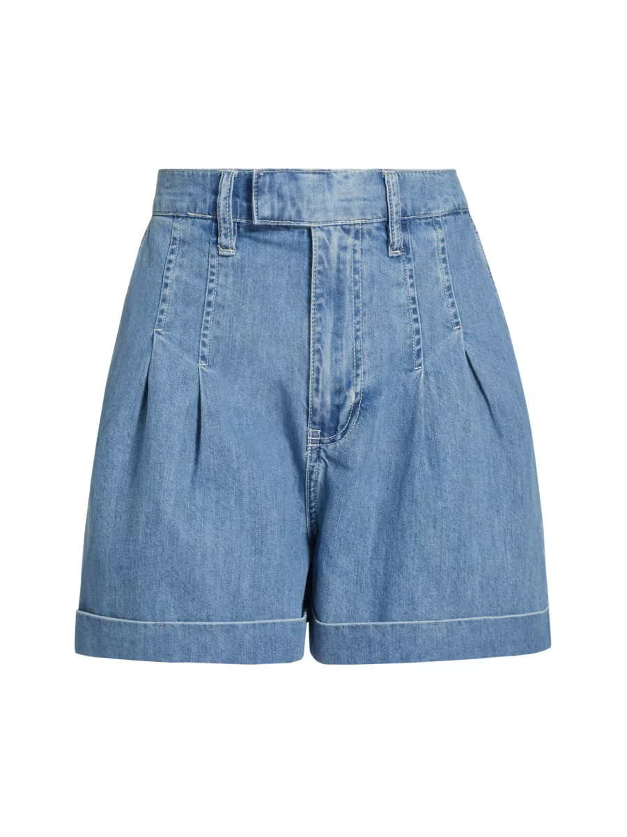 Pleated Denim Shorts | Saks Fifth Avenue