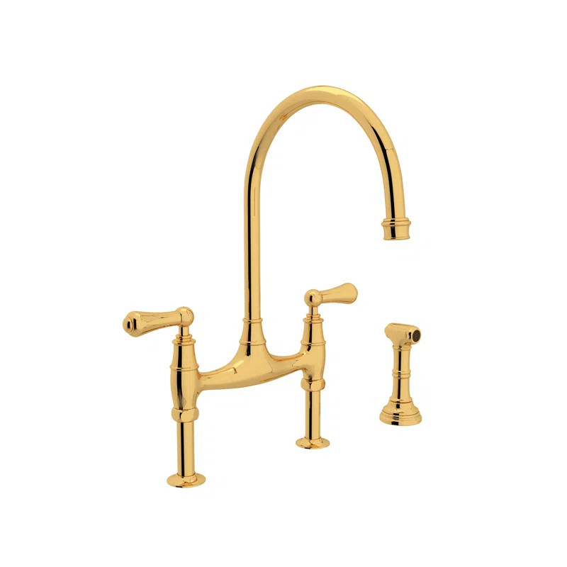Georgian Era Bridge Kitchen Faucet With Side Spray | Wayfair North America