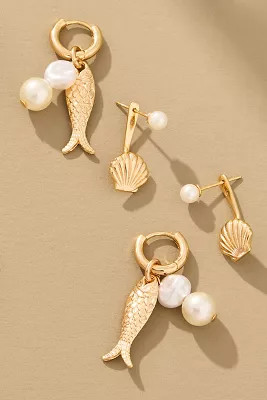 Fruit Charm Huggie Hoop Earrings, Set of 2 | Anthropologie (US)