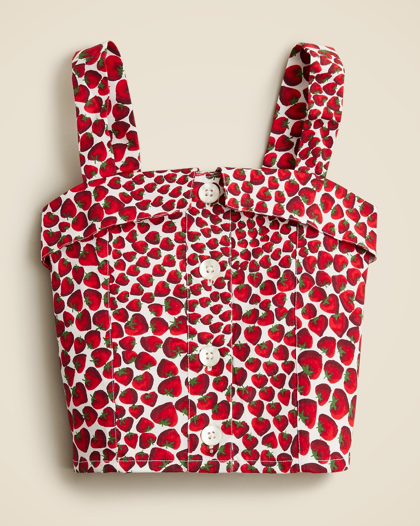 Girls' cropped button-front tank top in cotton poplin | J. Crew US