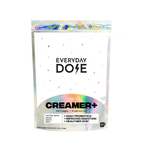 Everyday Dose Creamer with Collagen & Probiotics – A2 Milk Creamy Coffee Creamer for Gut Health, Energy, Mental Clarity, Immune Support, Skin & Nails – Gluten Free, Soy Free, 14 Servings | Amazon (US)