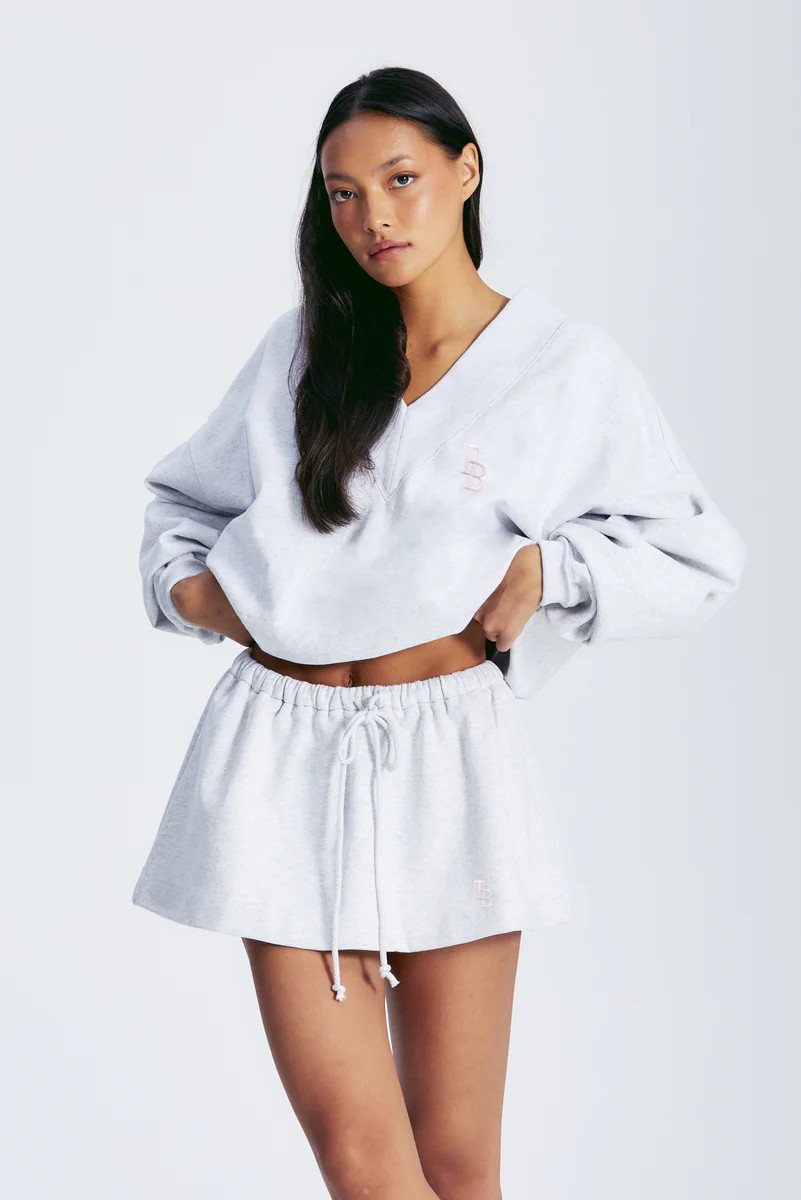 GRACE SWEATSKIRT LT HEATHER GREY/BLUSH | The Bar