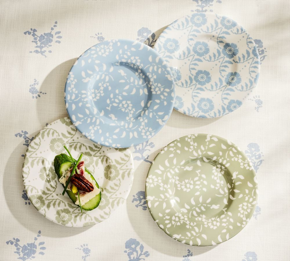 Julia Berolzheimer Willa Melamine Appetizer Plates - Set of 4 | Pottery Barn (US)