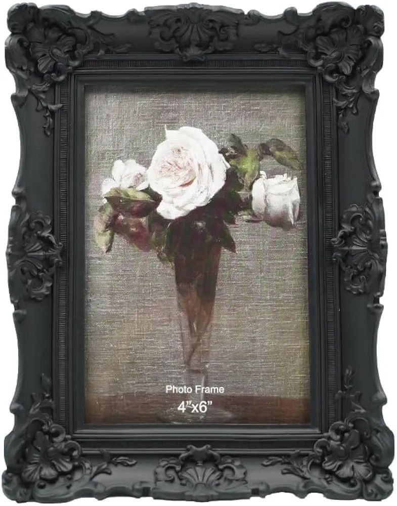 CISOO 4x6 Vintage Picture Frame Antique Ornate Black Photo Frame, for Table Top and Wall Display,... | Amazon (US)