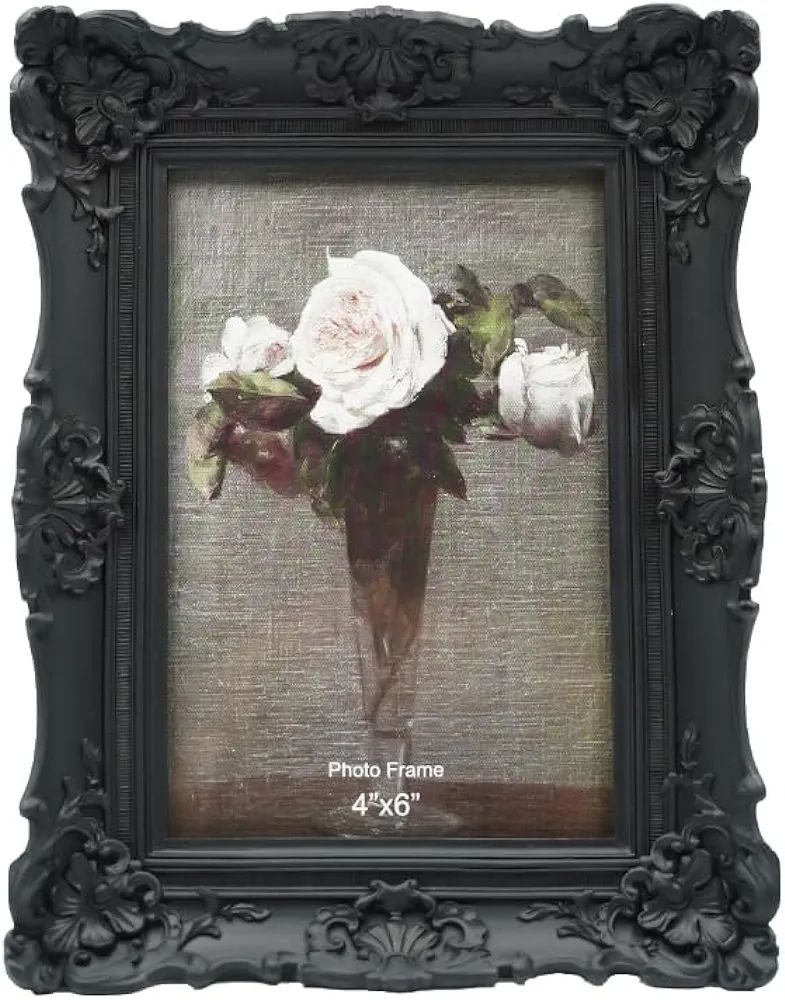 CISOO 4x6 Vintage Picture Frame Antique Ornate Black Photo Frame, for Table Top and Wall Display,... | Amazon (US)