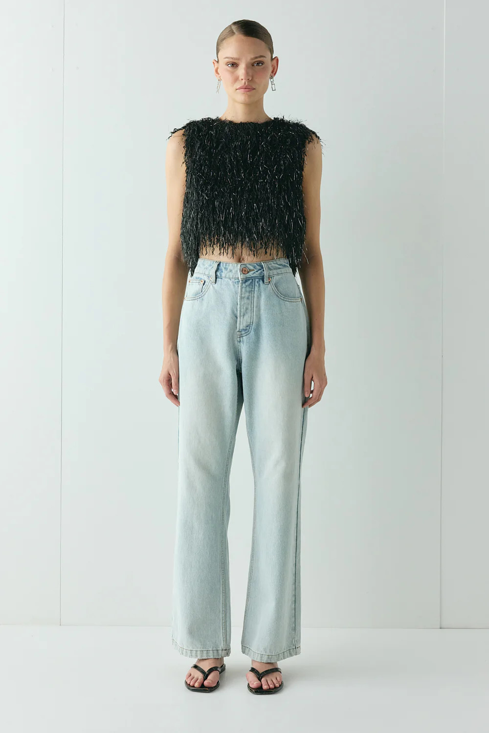 Vivia Fringe Top Black | VRG Grl