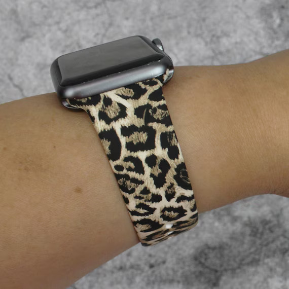 Leopard Animal Printed Silicone Bands Compatible for Apple | Etsy | Etsy (US)