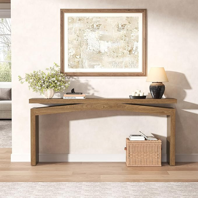 Console Tables for Entryway 63-Inch, Wooden Sofa Tables Narrow Long Behind Couch Farmhouse, Moder... | Amazon (US)
