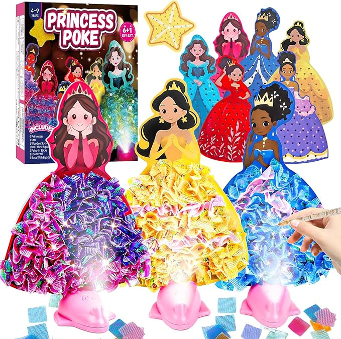 Fortand Poke-Art Crafts Kit for Kids, Princesses Craft Kits for Girls Ages 4-9 Paper Craft Kits w... | Amazon (CA)