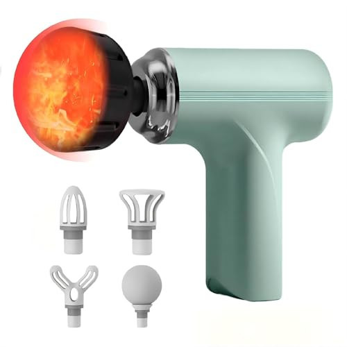 JOYSUWERUN Massage Gun with Heat – Amazing Power! Deep Tissue Percussion Massager, Handheld Mini Muscle Gun, 5 Massage Heads, Quiet & Portable | Amazon (US)