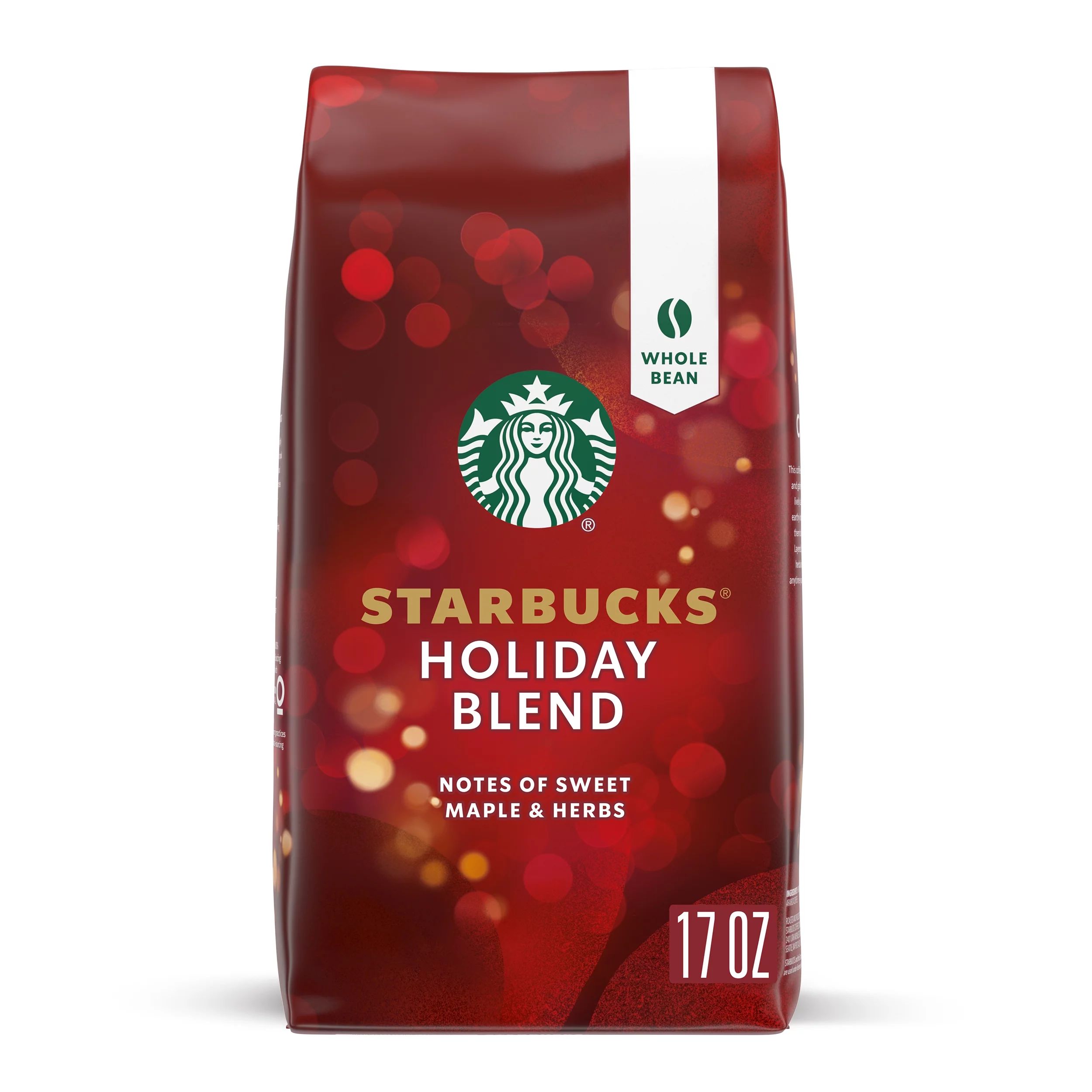 Starbucks Holiday Blend, Whole Bean Medium Roast Coffee, 17 Oz | Walmart (US)