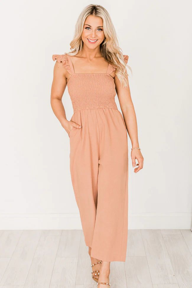 Perfectly Poised Terracotta Jumpsuit | Pink Lily