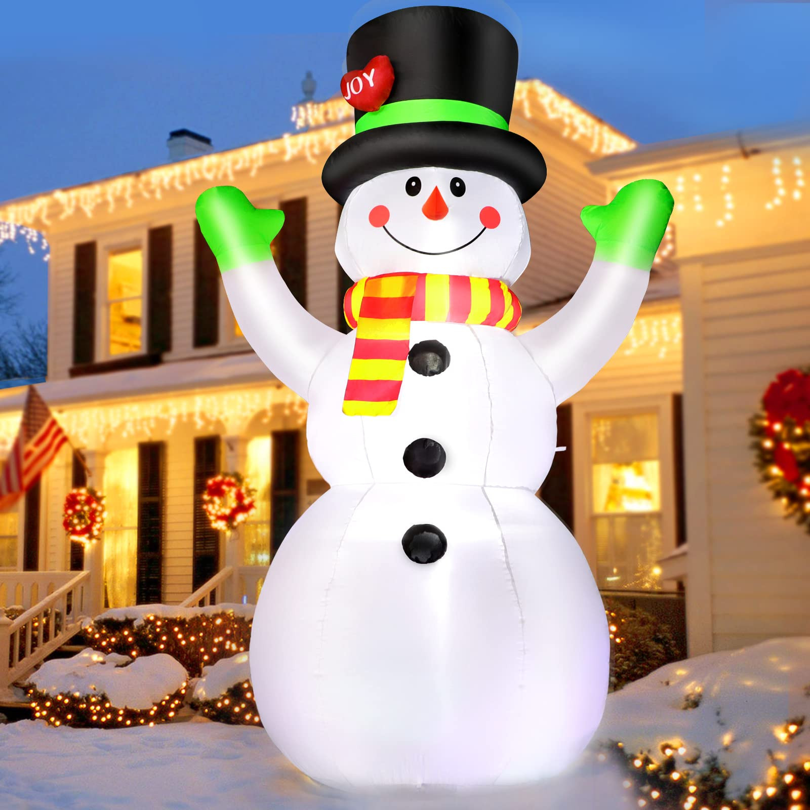 7 FT Christmas Inflatables Giant Snowman Outdoor Decorations, Blow up Snow Man Yard Decor Built-i... | Amazon (US)