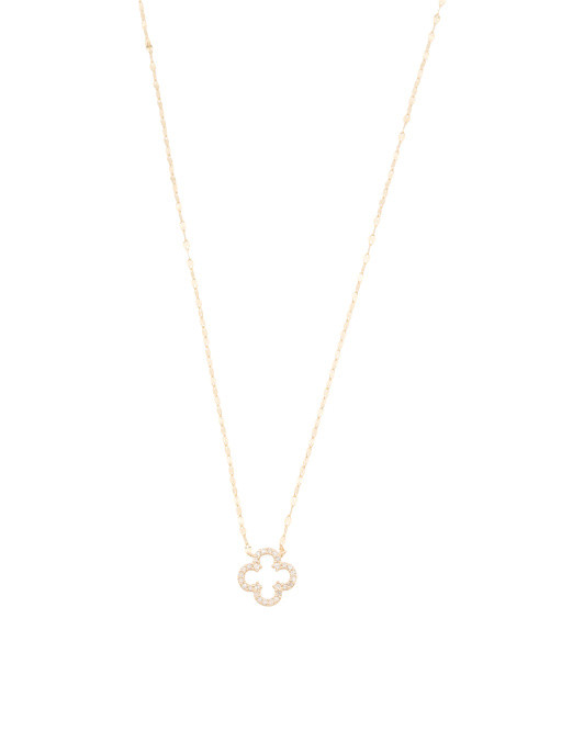14kt Gold Clover Diamond Necklace | TJ Maxx