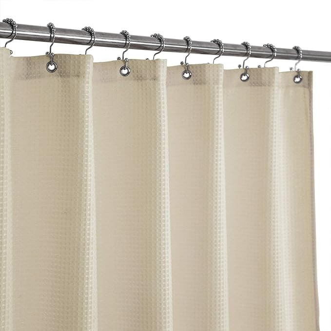Barossa Design X-Long Fabric Waffle Weave Shower Curtain 96 inch Height, Hotel Luxury Spa, 230gsm... | Amazon (US)