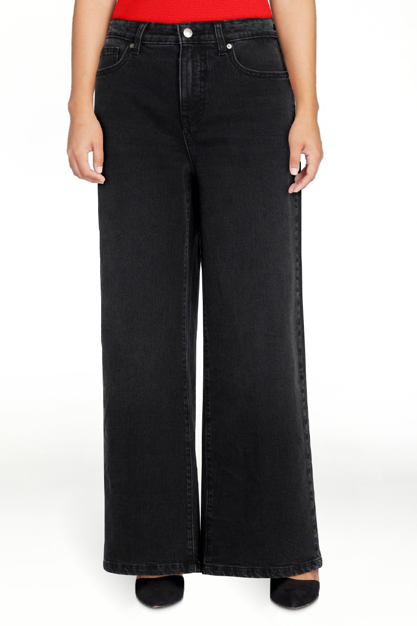Free Assembly Women's High Rise Full Length Wide Leg Jeans, 30" Inseam, Sizes 0-26W | Walmart (US)