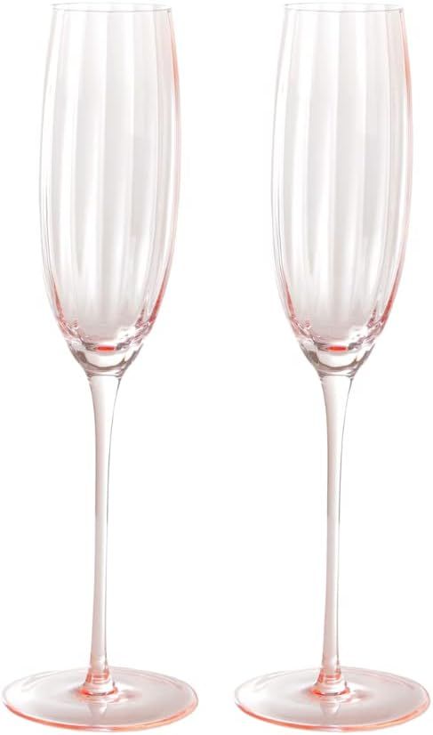 Sister.ly Drinkware Pink Champagne Glasses/Pink Champagne Flutes, Set of 2, 7 oz. - Celebrate Lif... | Amazon (US)