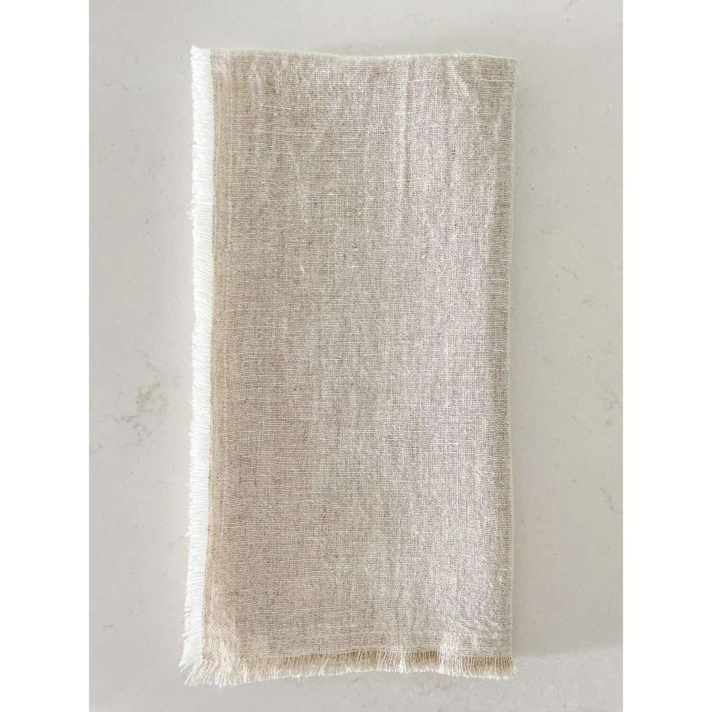 Anaya So Soft Linen Fringe Napkins in Natural Beige at Nordstrom | Nordstrom