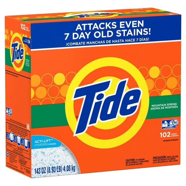 Tide Turbo Mountain Spring High Efficiency Powder Laundry Detergent - 143oz | Target