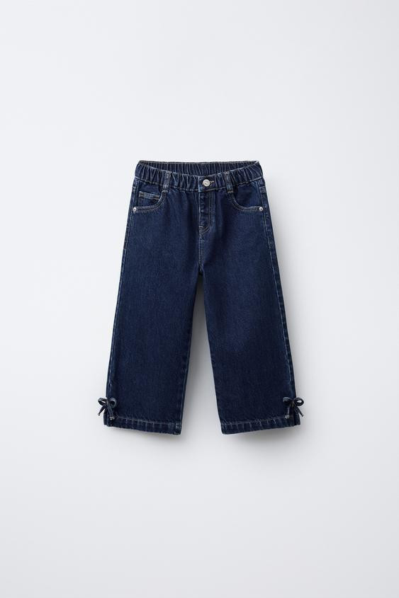 DENIM CULOTTES WITH BOWS | Zara US