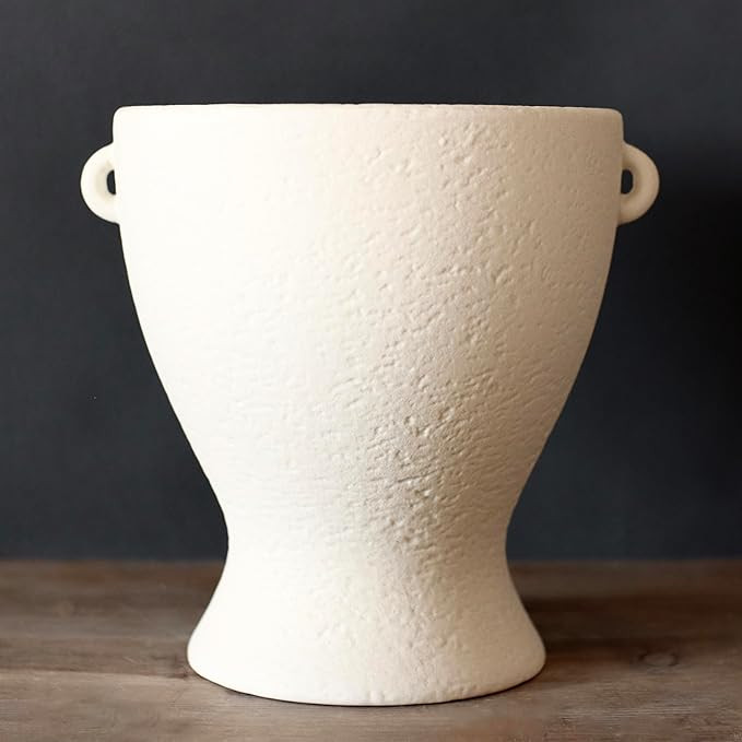 Ceramic Vase with Handles - Modern Terracotta Rustic Pottery for Home Decor, Living Room, House D... | Amazon (US)
