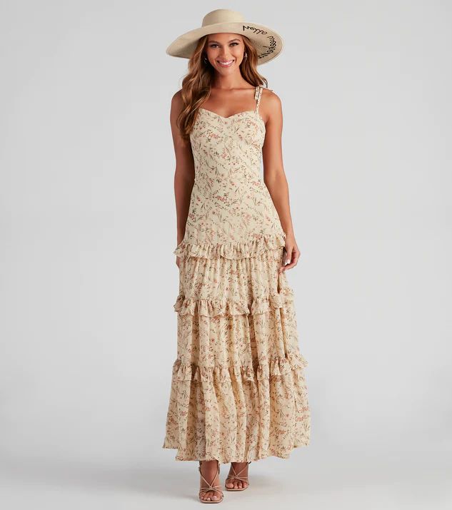 Swept Away Floral Ruffled Maxi Dress | Windsor Stores