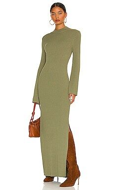 Line & Dot Jessica Ribbed Sweater Dress in Olive from Revolve.com | Revolve Clothing (Global)