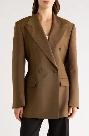 Hourglass Double Breasted Virgin Wool & Mohair Blazer | Nordstrom