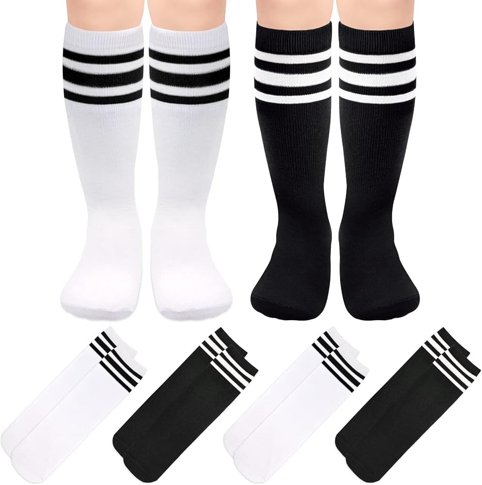 Sarfel 4 Pairs Youth Kids Toddler Soccer Socks Girls Boys Baseball Socks Kids Football Softball A... | Amazon (US)