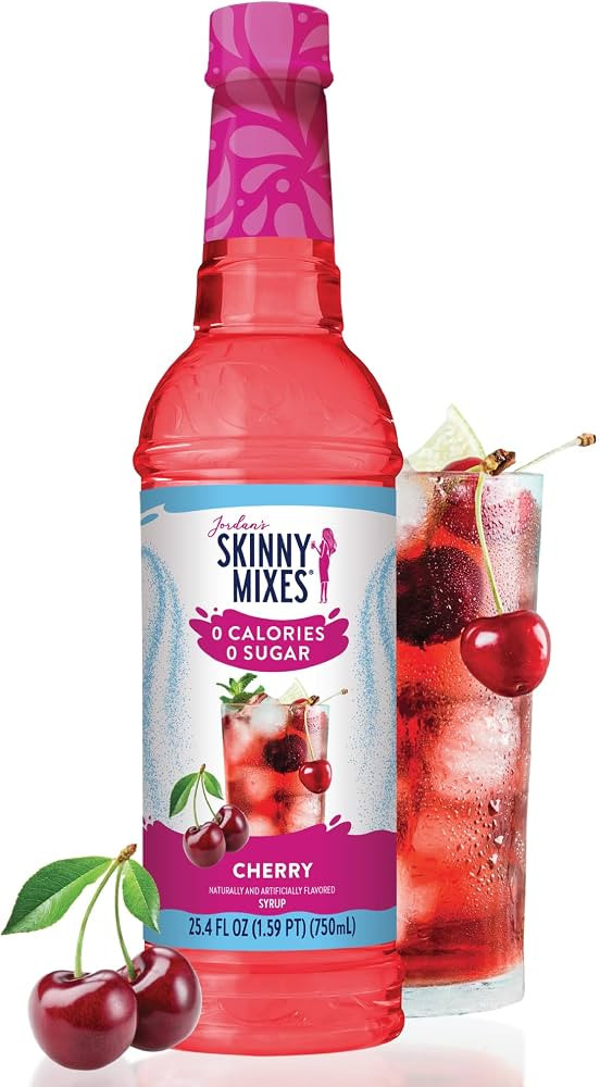 Jordan's Skinny Mixes Sugar Free Syrup, Cherry Flavor, Fruit Flavored Water Enhancer, Drink Mix f... | Amazon (US)