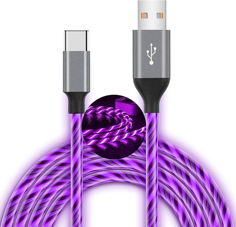USB C Cable, 6ft Light up Type C Charger Fast Charging Led USB Type C Cord Compatible with iPhone... | Amazon (US)