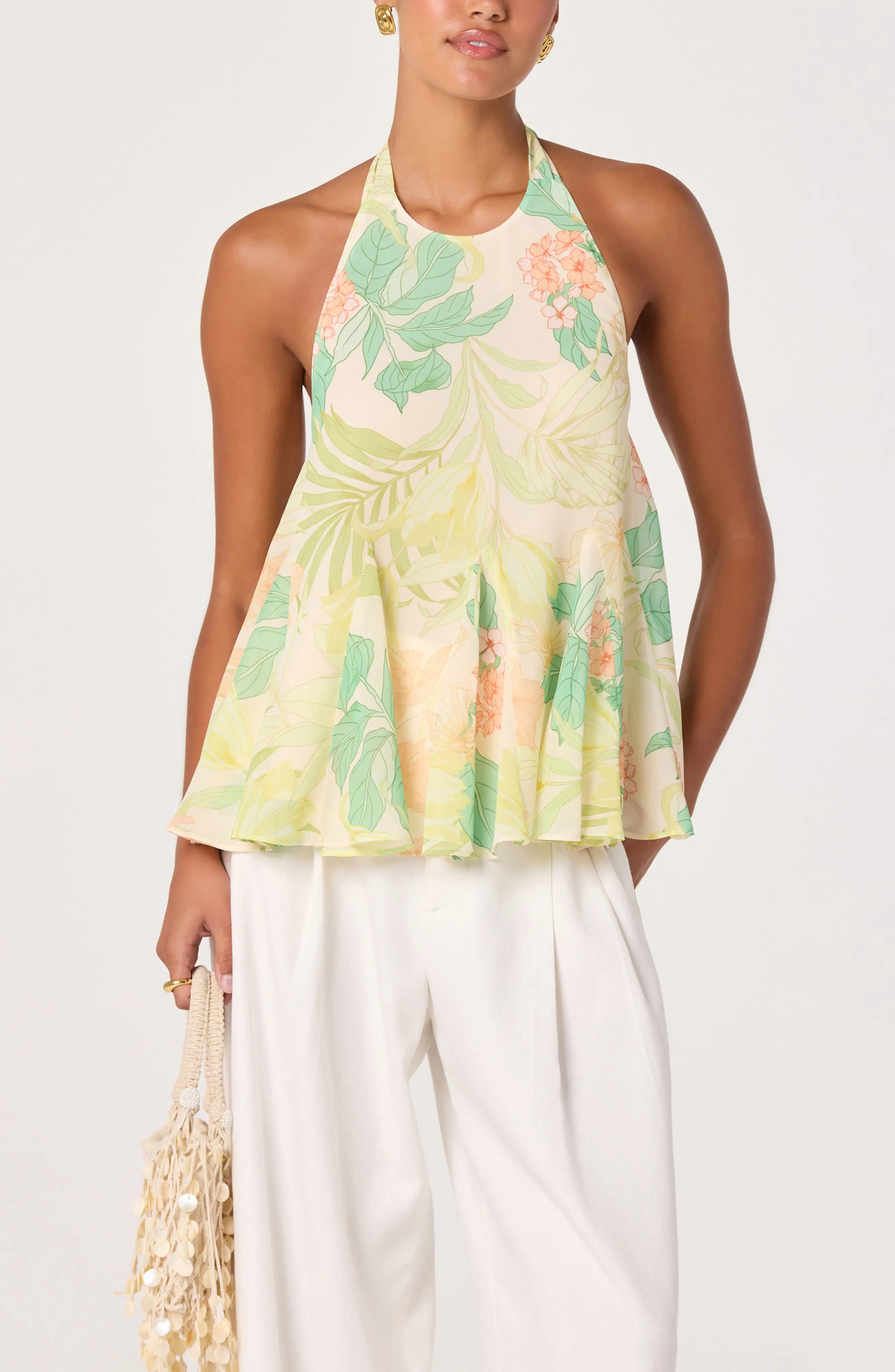 ASTR the Label Belen Floral Print Halter Top (Women) | Nordstrom | Nordstrom