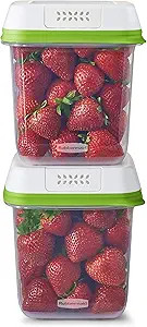 Rubbermaid FreshWorks Saver, Medium Produce Storage Containers, 2-Pack, 7.2 Cup, Clear | Amazon (US)