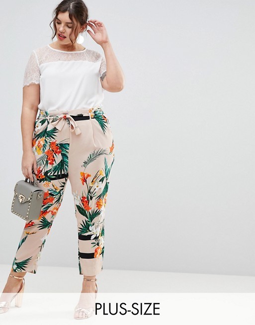 plus size floral trousers