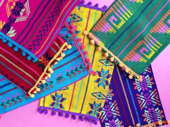 Cinco de Mayo, Pom Poms napkins, bulk set of 6. Mexican party decorations, Mexican Fiesta supplie... | Etsy (US)