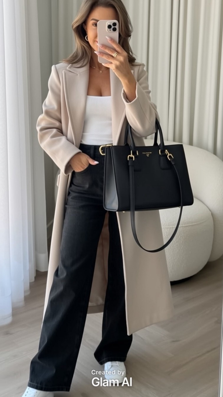 ✨ The ultimate December uniform! This outfit is basically my go-to for everything this season — coffee runs, last-minute gift hunting, lunch dates, drinks with the girls, you name it.

The secret? A sleek beige coat that elevates literally anything underneath + the perfect white sneakers that keep you comfortable through all the holiday chaos. Those wide-leg black pants? Chef’s kiss for giving sophisticated vibes while still being comfy enough for a full day out.

It’s polished but not trying too hard, festive but still me. Basically the outfit that works from morning lattes to evening cocktails without missing a beat. 🎄🛍️

Shop the look! 👇

#LTKfindsunder100 #LTKstyletip #LTKseasonal #LTKitbag #LTKshoecrush #LTKworkwear #LTKholiday #LTKover40 #LTKmidsize #LTKtravel​​​​​​​​​​​​​​​​