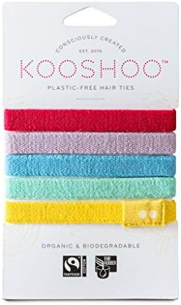 BIODEGRADABLE HAIR TIES in Rainbow by KOOSHOO | Plastic-Free, Certified Organic Cotton Hair Elast... | Amazon (US)