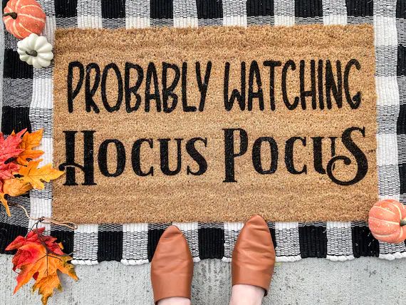 Probably Watching Hocus Pocus Doormat seasonal Decor  - Etsy | Etsy (US)