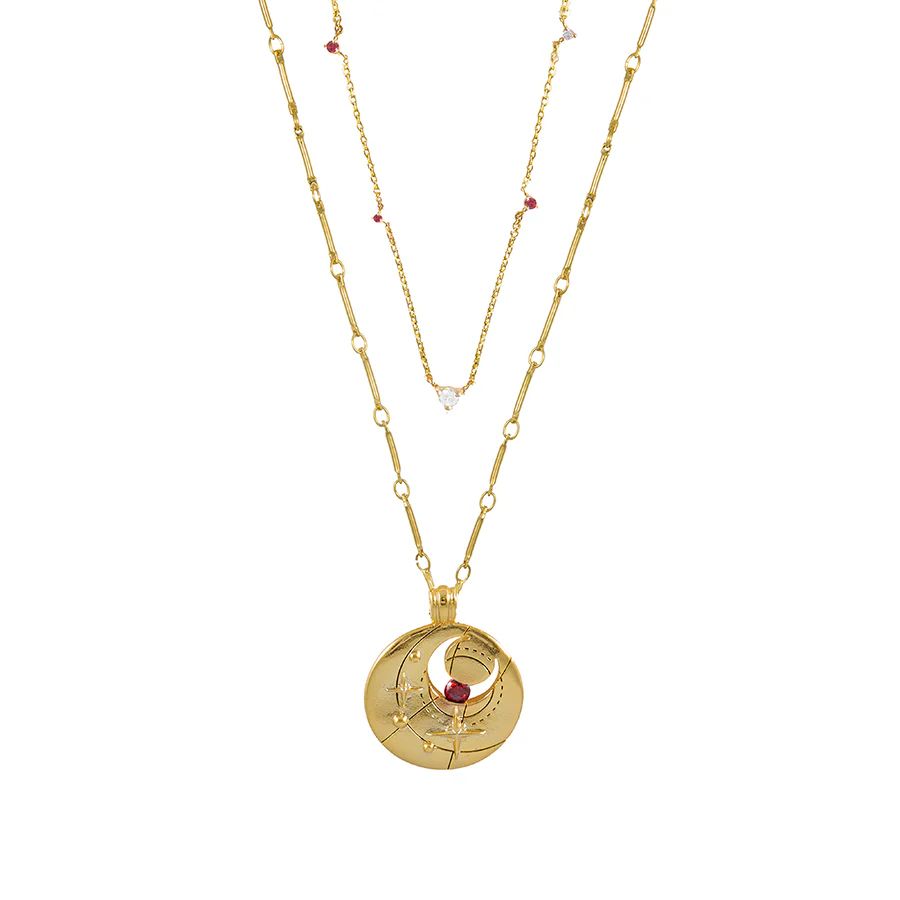 January Birthstone Gold Necklace | Wanderlust + Co