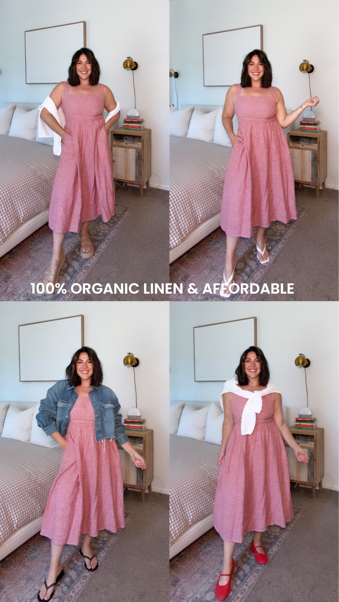 100% linen and it’s affordable. This dress is a dream. It’s light and breathable and shocked in back!

#LTKootd #LTKMidsize #LTKWorkwear