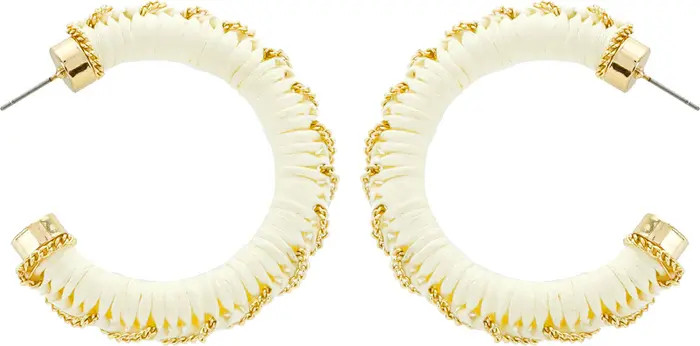 Panacea Chain & Raffia Wrap Hoop Earrings | Nordstrom | Nordstrom