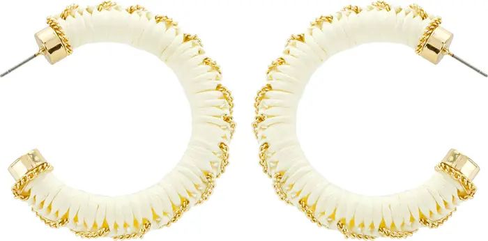 Panacea Chain & Raffia Wrap Hoop Earrings | Nordstrom | Nordstrom