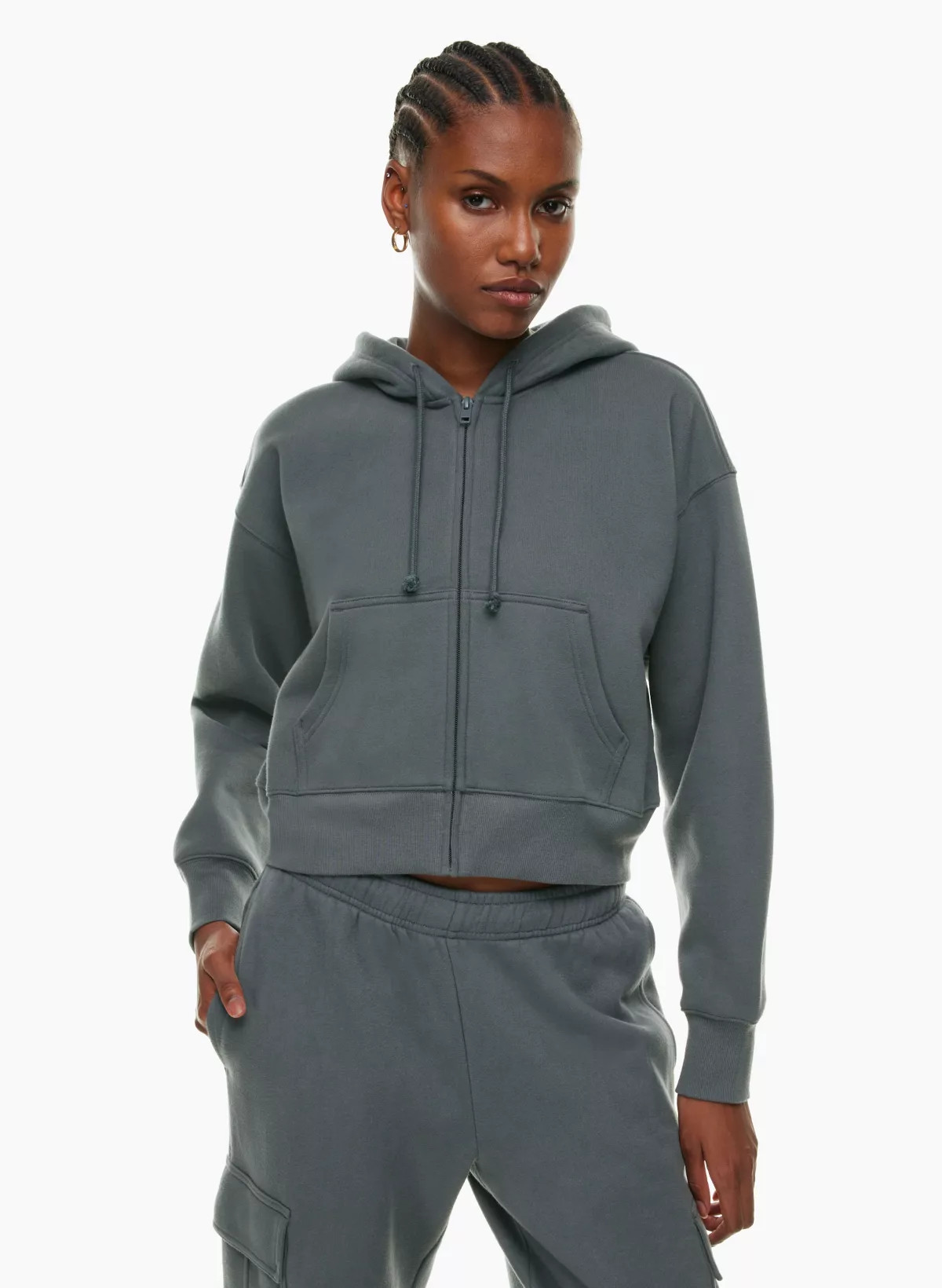 COZY FLEECE BOYFRIEND BOXY ZIP HOODIE | Aritzia