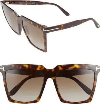 Sabrina 58mm Polarized Gradient Square Sunglasses | Nordstrom