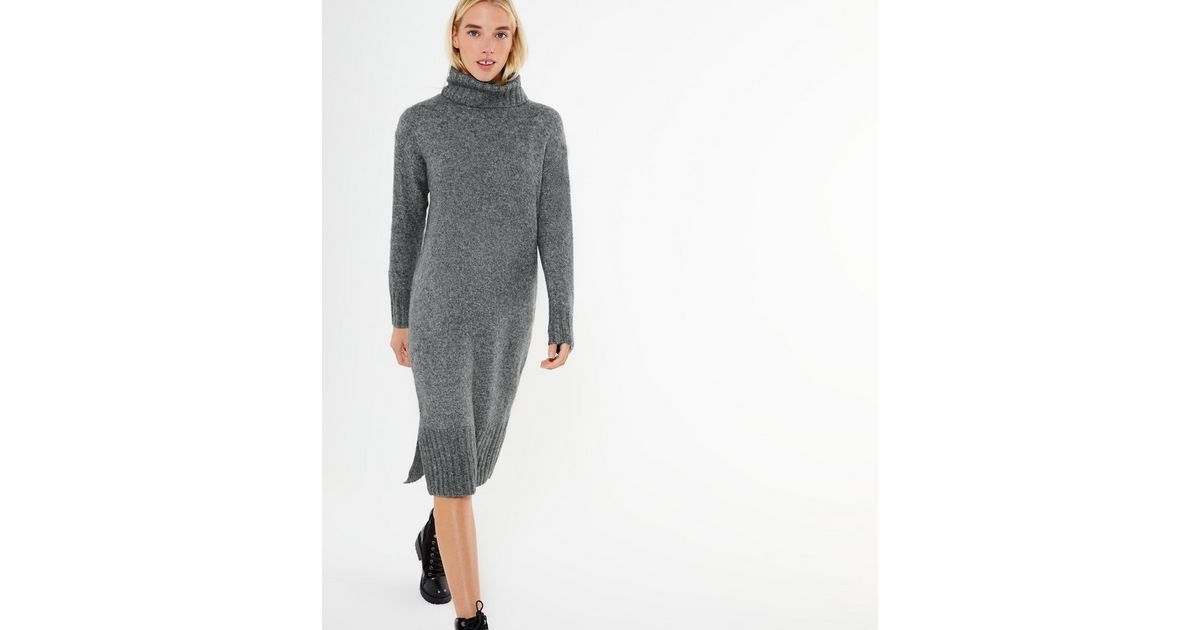 Dark Grey Roll Neck Jumper Dress
						
						Add to Saved Items
						Remove from Saved Items | New Look (UK)